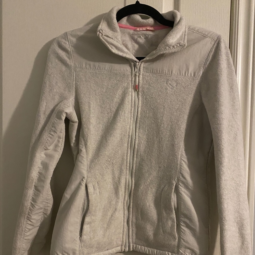 Off white fleece zip up